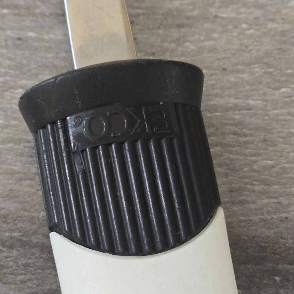 Vintage Ekco WhiteHandled Slotted Serving Cooking Spoon Kitchen Utensils